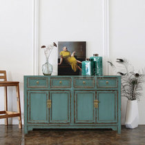 New Chinese Imitation Antique Furniture Solid Wood Retro Dining Side Cabinet Furnishing Home Minqing Classical Living Room Exhibition Cabinet Minimalist Modern