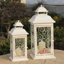 New product exclusive sale European wrought iron candlestick white wedding lead street lamp wind lamp hobbylobby same model