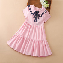 South Korea girls skirt summer 2021 new super fairy children princess pleated skirt big children college style dress