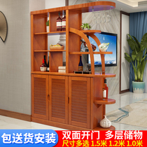 Wine cabinet partition cabinet living room entry porch cabinet double-sided hall cabinet solid wood multi-function cabinet modern hall screen cabinet