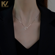 Ring buckle sterling silver necklace female 2021 New Tide luxury niche design sense summer ins cold wind choker