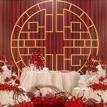  Chinese wrought iron wedding props concentric circle screen Wedding stage Retro background window arrangement decorative ornaments