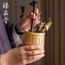 Tea set six gentlemen set bamboo ebony tea clip tea knife tea spoon Tea Needle tea ceremony accessories solid wood set