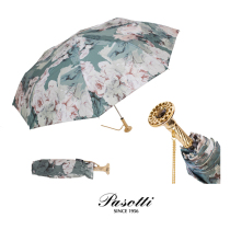 Pasotti Italy light and luxurious handmade clear Umbrella double cloth Gift pauco Sofa Empire Folded Handle Crystal Pendant Chain