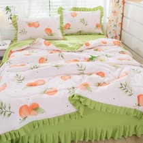 Korean version lace summer quilted by four sets of three sets of machine washable summer cool quilted by air conditioning by single double summer thin quilt