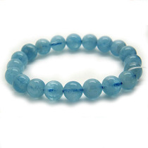 Shuiyu Bingpo natural sea blue treasure bracelet aquamarine bracelet crystal bracelet blue mens model