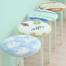 Cushion chair cushion Round stool cushion cover High stool Sponge non-slip stool pad Flannel Japanese plaid blended kindergarten