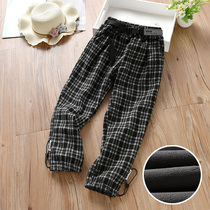 Girl gush pants foreign air autumn and winter outwear integrated suede 2021 Winter Loose Thickened Winter Casual Winter Korean Edition