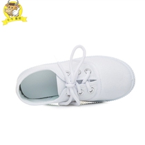 Childrens white shoes Kindergarten indoor shoes Student shoes Soft sole white sports canvas shoes Boys and girls dance shoes