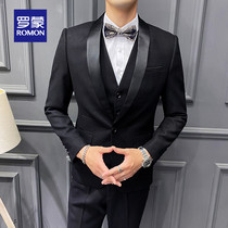 Romon high-grade suit suit male business casual slim-fit wedding dress groom EMCEE host clothing