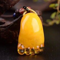 Baltic natural amber stone without incident brand chicken oil yellow old beeswax water drop pendant contentment