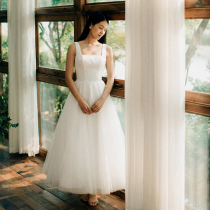 Light wedding dress 2021 new bridal tour simple Moren Super fairy French little man slim out of the dress