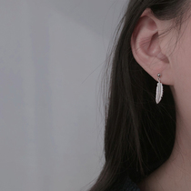 Xinzi Tongan Jians short earrings through body 925 pure silver personality earbuds delicate Korean version ear nail pendant female