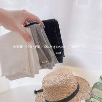 Nhi Baby Beats Bottom Pants Girl Foreign Gas Outside Wearing Fashion Spring pure cotton white black grey suitable for 2-10 years old