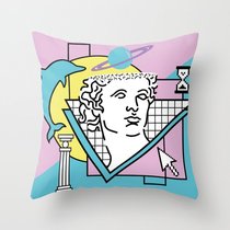 Cartoon geometric pillow cushion office waist pillow living room sofa seat waist protection cotton backrest core Nordic wind