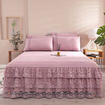 Korean lace skirt bedspread single piece summer sanding bedspread Simmons mattress protective cover 1 5 1 8*2 meters