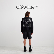 OFF-WHITE Mens black Caravaggio Arrow printed logo Long sleeves loose round neckline