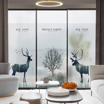 Customized simple European window glass stickers transparent opaque electrostatic frosting film balcony bathroom anti-penetration