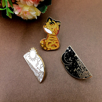 Bian Hyun around the Sun boo Tiger City lights metal badge brooch cute pin cartoon female ins