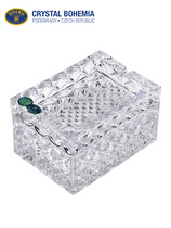 Czech imported BOHEMIA crystal glass ashtray European household anti-fly ash with lid High-Grade Ashtray