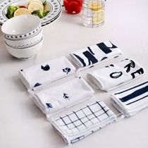 Europe Nordic style kitchen square cleaning cloth Small fresh cleaning bowl washing towel Cleaning table rag three sets