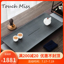 TOUCH MISS tea tray Household large small natural black gold stone whole drainage simple tea tray Tea table