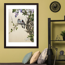 Artisan Su embroidery  Lang Shining Double Bird Chart > Home Residence Decoration Hung Painting Embroidery Genuine Silk