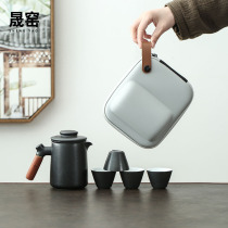 Body Kilns Ceramic Portable Travel Tea Set Outdoor Small Bubble Teapot Small Tea Cup One Pot of Four Quick Guest Cup