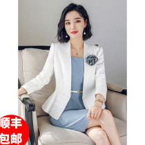 Business temperament goddess Fan dress overalls two-piece 2021 summer thin white-collar work uniform tide