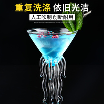 Creative Cocktails Cups Bar KTV High Foot Cups Air Bubble Wine Champagne Cup Mesh Red Glass Cup Combined Suit
