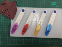  Leather DIY hand tools plastic handle small scissors leather cutting scissors Fabric cutting leather art special line scissors