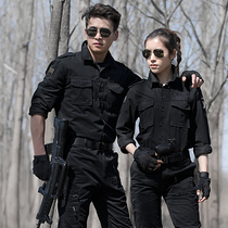 Male and female Spring airborne division military fans outdoor training uniforms wear-resistant Black Airborne Division tactical camouflage suit suit