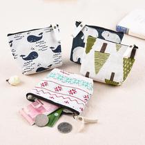 Buy two get one student Korean hipster simple fabric change men coin bag women short wallet zipper wallet