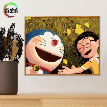 First Art School Digital Oil Painting diy Filling Color Cartoon Animation Hand-painted Nobita Doraemon Living Room Decorative Oil Painting