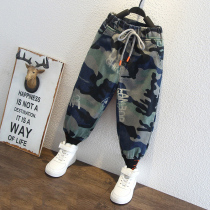 Boy camouflated jeans 2021 Fall new children early autumn casual long pants male baby bunches and pants