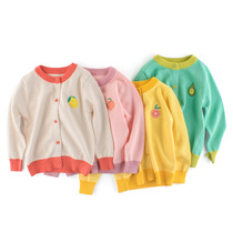 Girls Korean spring cardigan ins 2021 baby sweater Female foreign style childrens sweater jacket