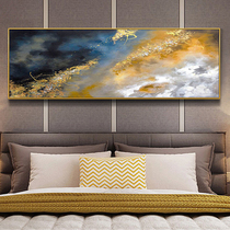 Hand painted oil painting hundreds of millions light years modern minimalist abstract light and luxurious gold decoration painting bedroom headboard banner hanging painting