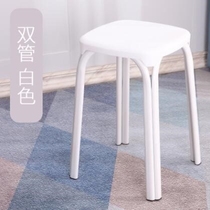 Household living room small bench thickened white good storage university bedroom plastic thickened 200 pounds four-corner stool