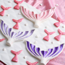 Flip sugar mermaid fishtail Man fish tail silicone mold flip sugar baking tool chocolate cake decoration mold