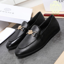 Casual leather shoes men Inn luxury goods genuine leather Korean version 100 hitch black board shoes trendy European station business mens shoes