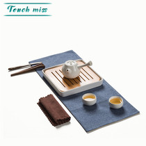 Touch Miss ceramic tea tray household tea set set water storage Japanese kung fu dry bubble small tea table tray Tea Sea