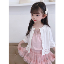Girl Sunscreen Ice silk Summer thin Breathable Baby Air Conditioning Hooded Jacket White Fashion Children Sunscreen