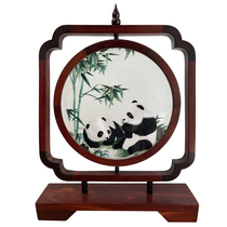 Boutique Suzhou Embroidery Double-sided Embroidery Manual Embroidery Table Screen Panda Home Decoration Gifts