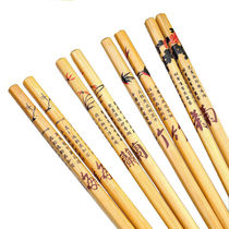 (5-40 pairs)chopsticks Household natural Nanzhu wood mildew-proof family paint-free wax-free bamboo chopsticks food stalls Breakfast