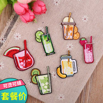 Patch stickers Embroidery cloth stickers Cute DIY watermelon strawberry fruit juice clothes Pants bags School bags decoration