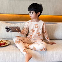 Childrens pajamas boys autumn and winter thermal underwear derrong autumn suit set 2021 new boys
