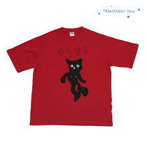 Transparent Cave ゆらゆら Shaking Cat Print UNISEX Cotton Short Sleeve Original Design