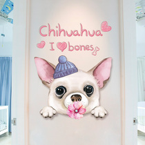 Cartoon bedroom door sticker wardrobe refurbished rental house artifact self-adhesive wall sticker children room decoration arrangement