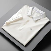 Rich bird short sleeve T-shirt men polo shirt Hong Kong style slim half sleeve business Tide brand light luxury solid color Paul shirt