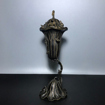 Treasure copper lotus leaf frog incense burner-AD2801